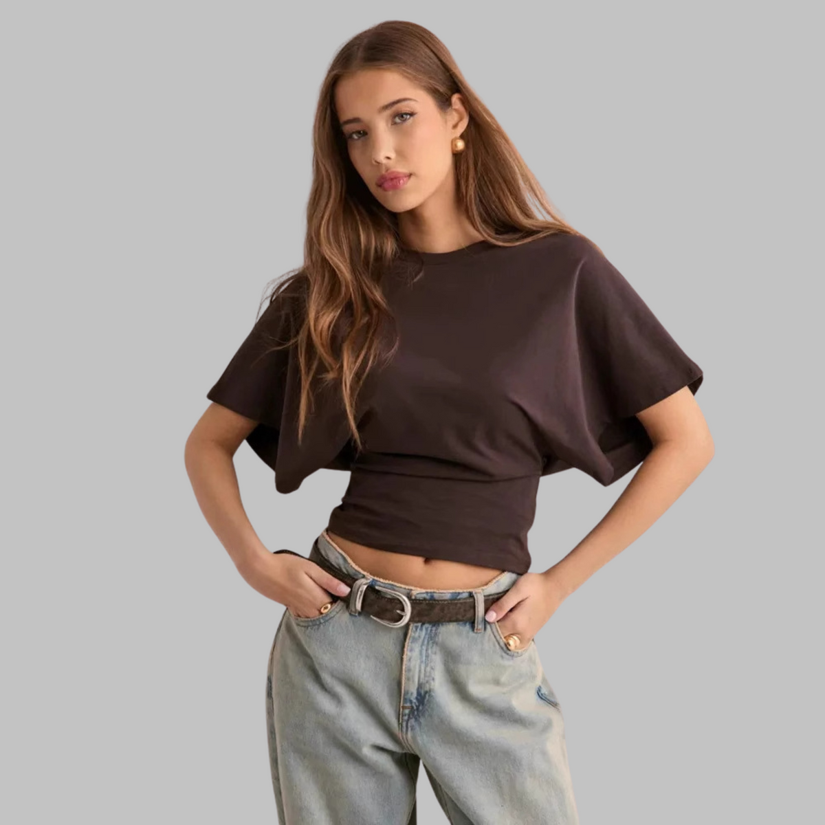 RAZI | Casual Fitted Half Sleeve Round Neck Top