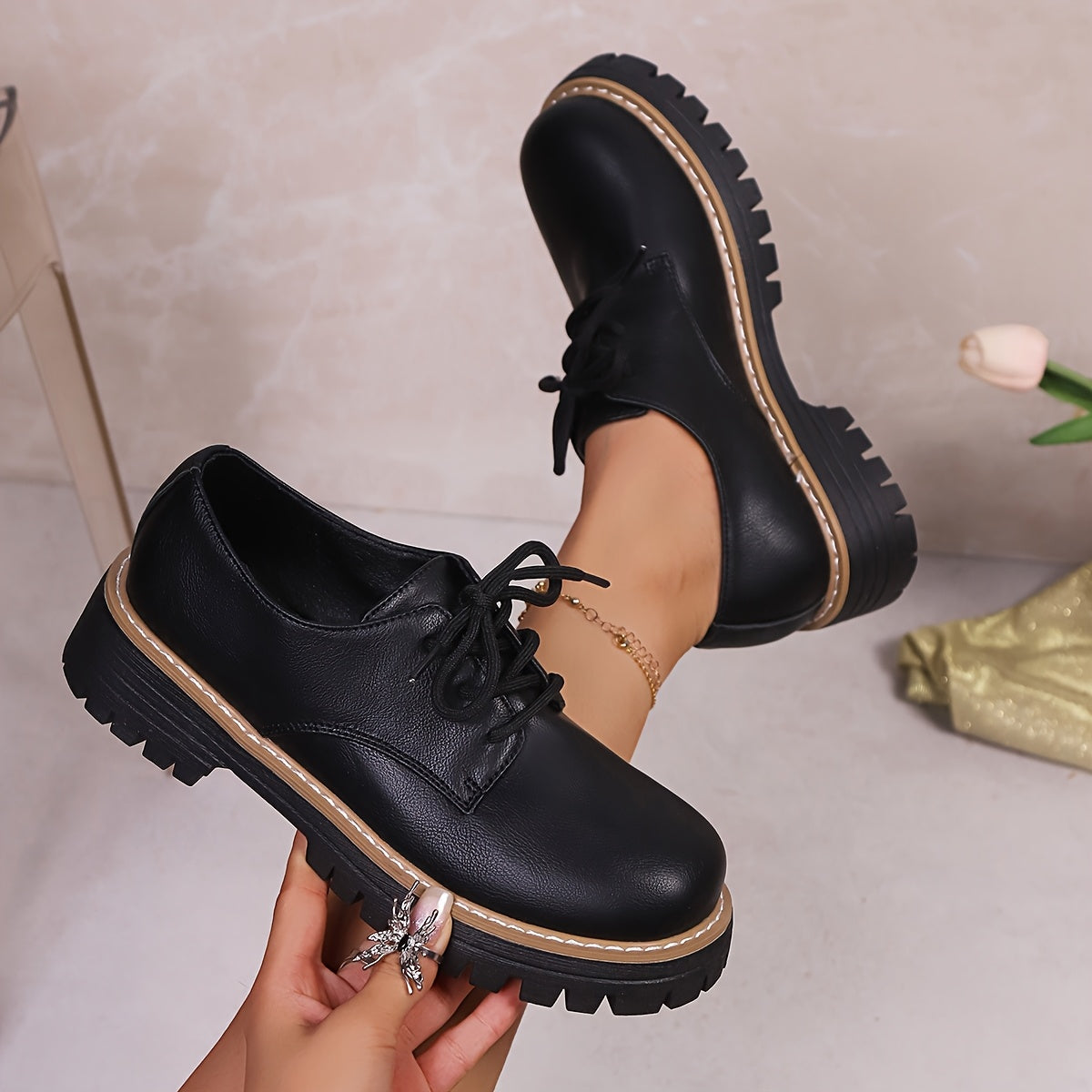 Tabitha™ | Chunky Lace-Up Shoes