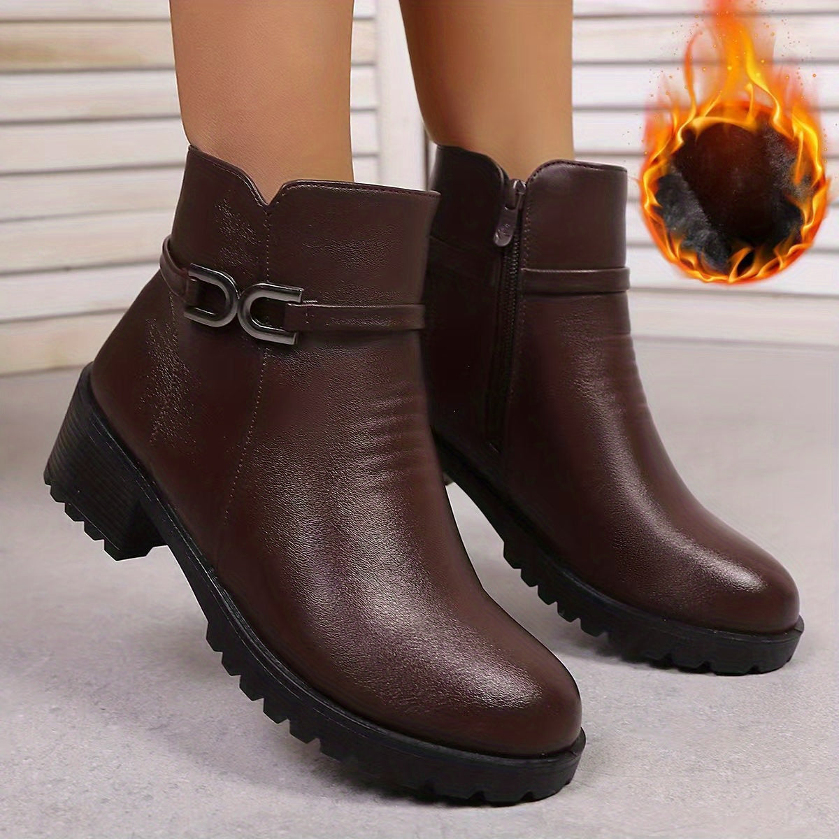 Elegante damesschoenen, stijlvolle dameschoenen, dames Knight winter outdoor kerstcadeau, verdikte korthoge laarzen met pluche voering, comfortabel, koudebestendig, antislip, slijtvast en warme korthoge laarzen 1