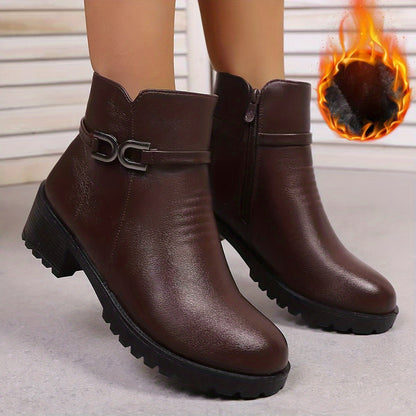 Elegante damesschoenen, stijlvolle dameschoenen, dames Knight winter outdoor kerstcadeau, verdikte korthoge laarzen met pluche voering, comfortabel, koudebestendig, antislip, slijtvast en warme korthoge laarzen 1