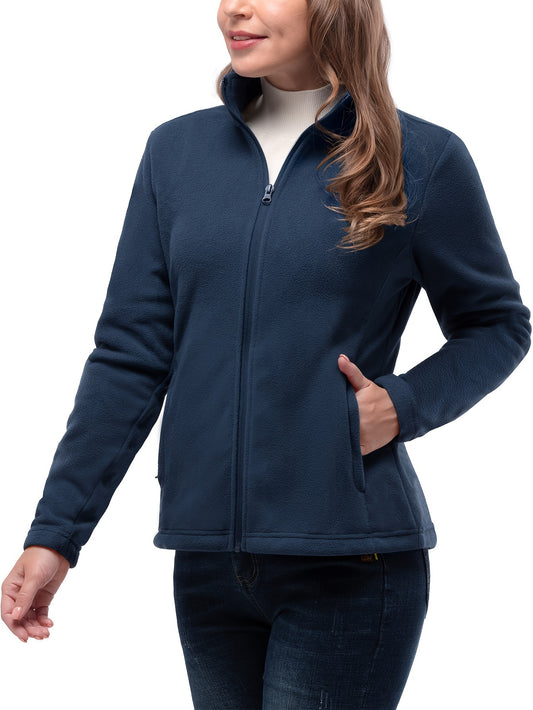 33, 0.0cm Dames Sport Fleece Jas, Volledige Ritssluiting Warme Zachte Polar Lange Mouw Fitness Lichtgewicht Jas met Zakken voor Winter Klassieke Pasvorm Jas