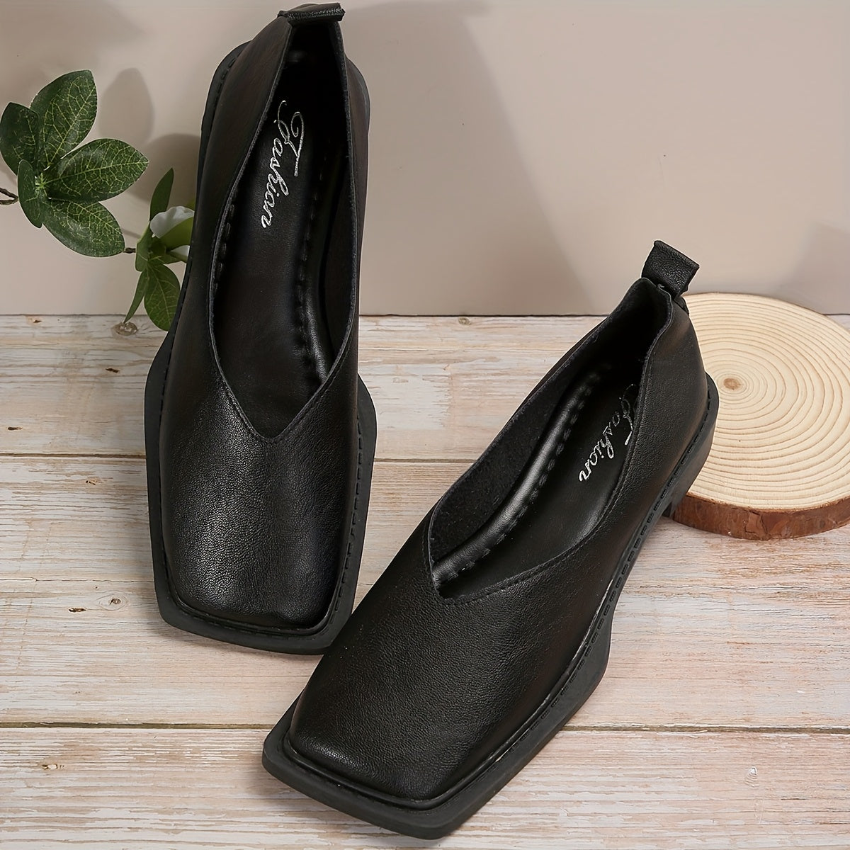 Lavinia™ | Sculpted Square-Toe Flats