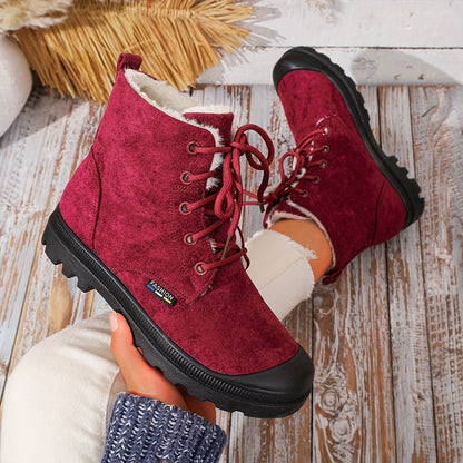 Rosalind™ | Plush-Lined Lace-Up Snow Boots