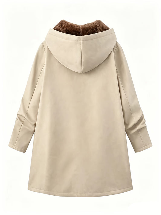 The Elowen™ – Sherpa-Lined Hooded Coat