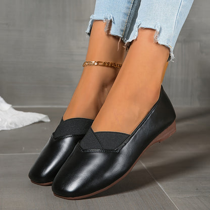 Delphine™ | Cross-Strap Square-Toe Flats