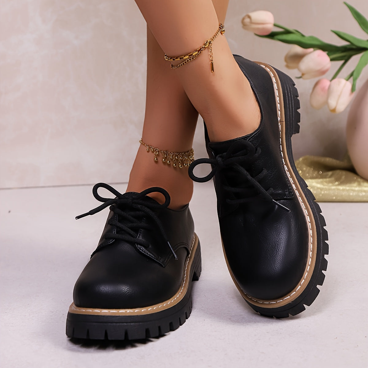 Tabitha™ | Chunky Lace-Up Shoes