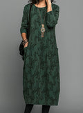 Erminia | Midi Dress with Leaf Print