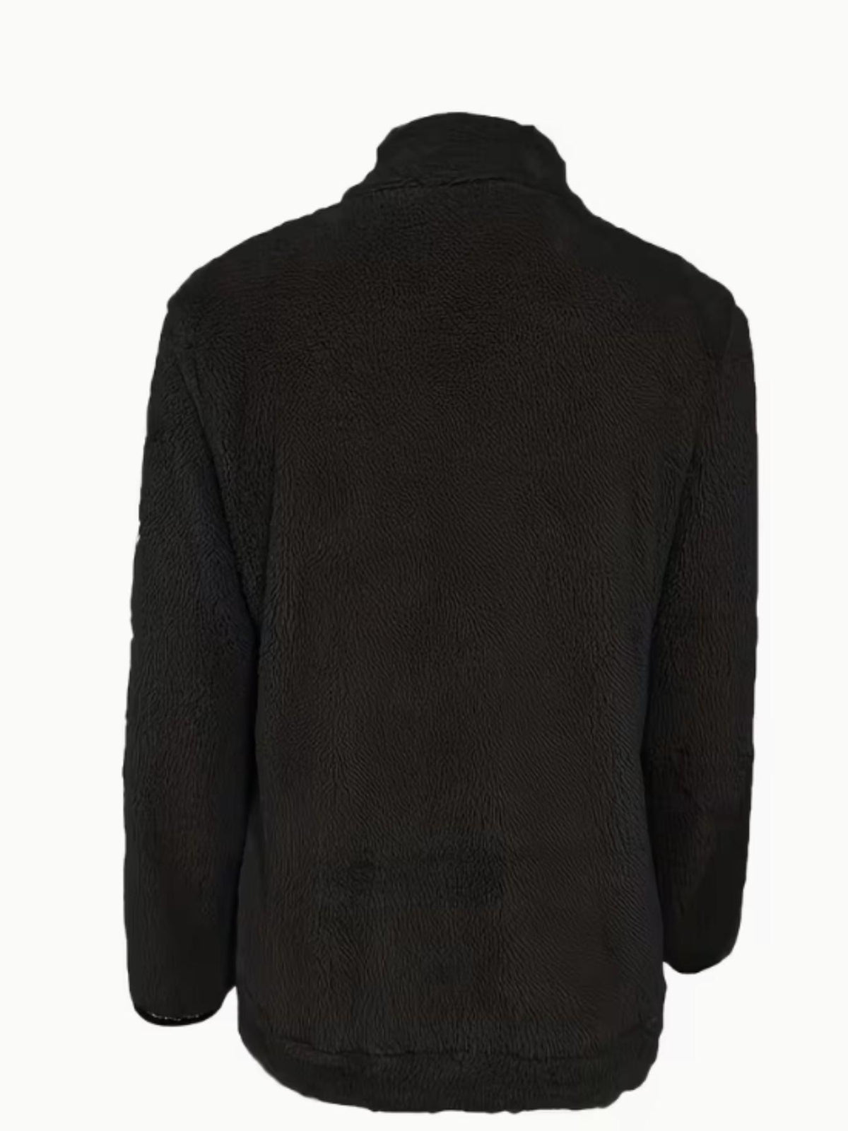 Dames Herfst Winter Fleece Jas met Rits, Opstaande Kraag Contrast Bies Zakken Zachte Teddy Pluche Korte Jas