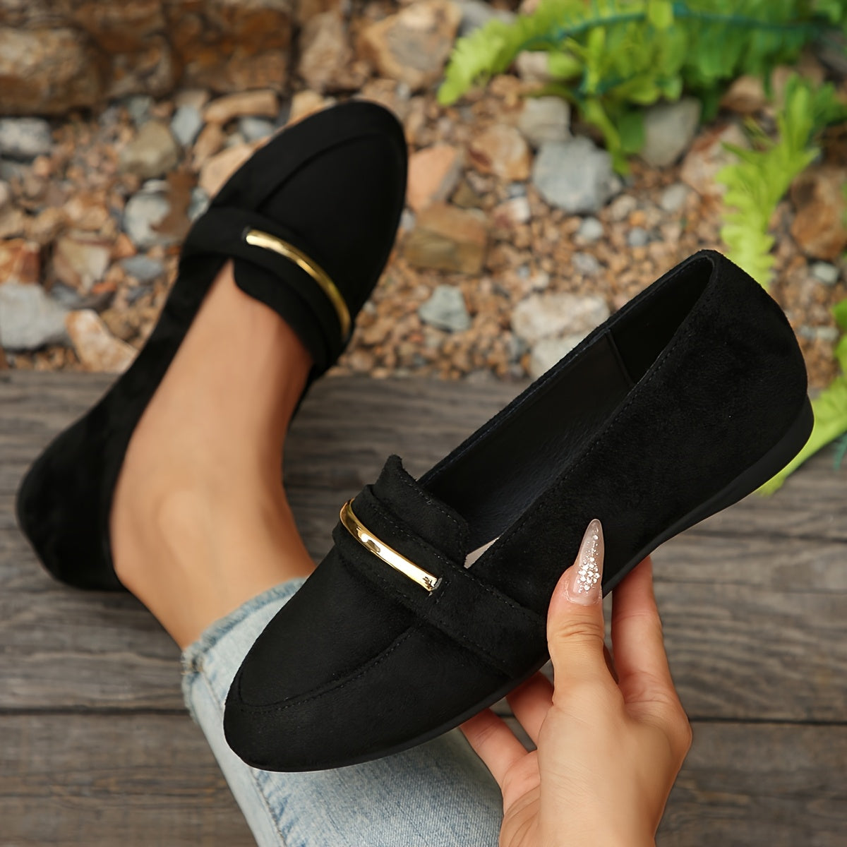Agnes™ | Pointed Suede-Look Loafers
