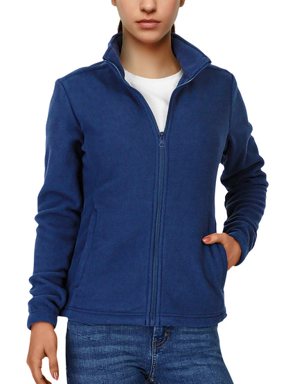 33, 0.0cm Dames Sport Fleece Jas, Volledige Ritssluiting Warme Zachte Polar Lange Mouw Fitness Lichtgewicht Jas met Zakken voor Winter Klassieke Pasvorm Jas