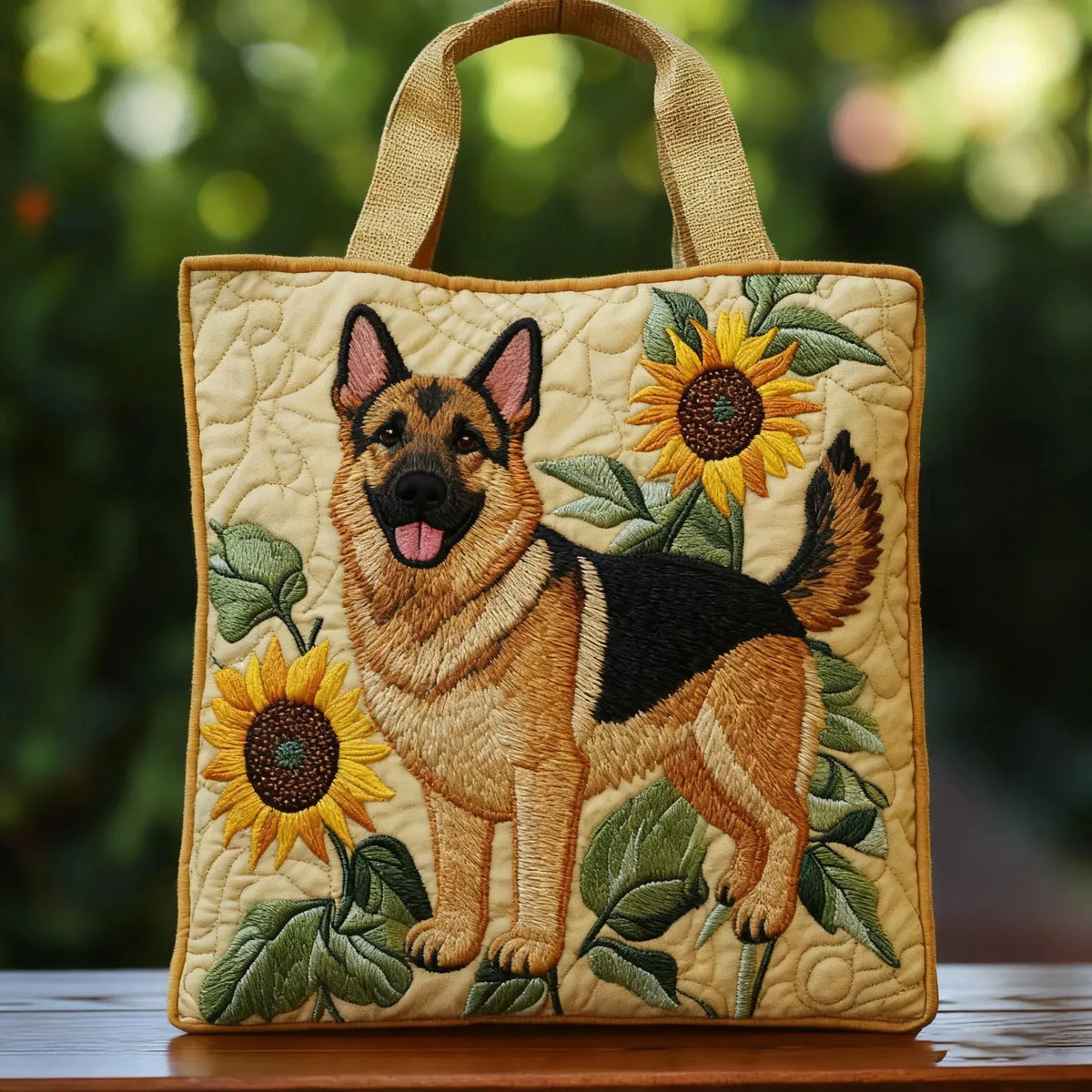 SHEPHERDA | ARTISANAL FLORAL GERMAN SHEPHERD TOTE BAG
