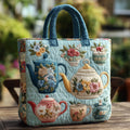 FLORAVIA | QUILTED FLORAL PATTERN TOTE BAG