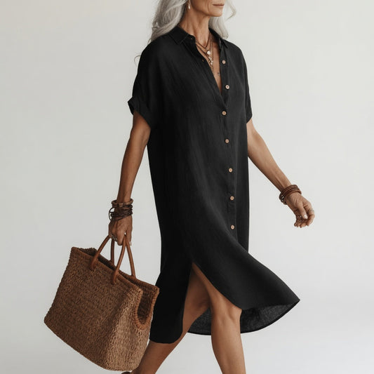 Evelyn™ | Premium Breathable Midi Shirt Dress