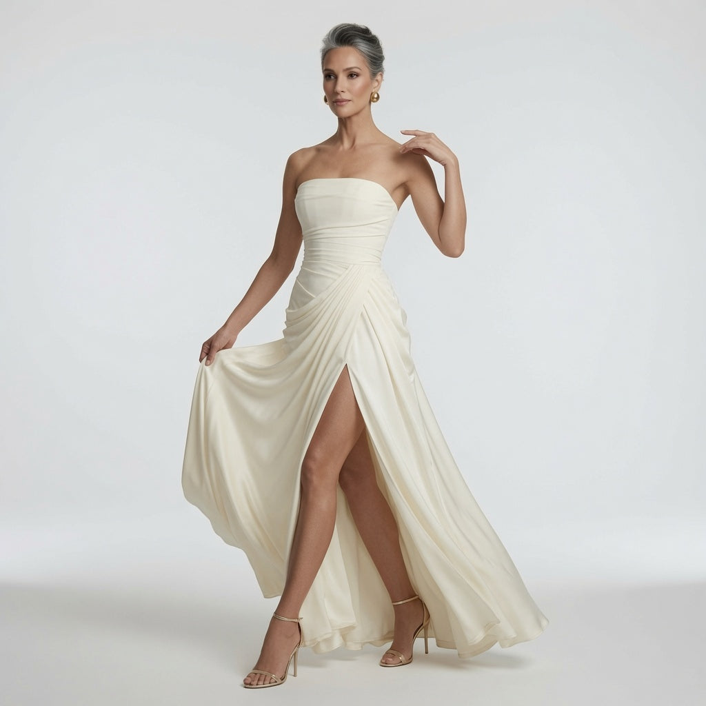 Aria™ — Elegant Draped Maxi Dress