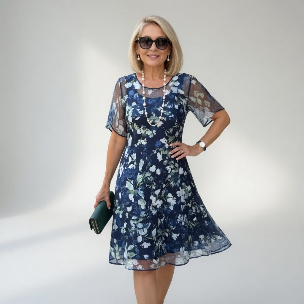 Wulfhilde | Floral chiffon dress