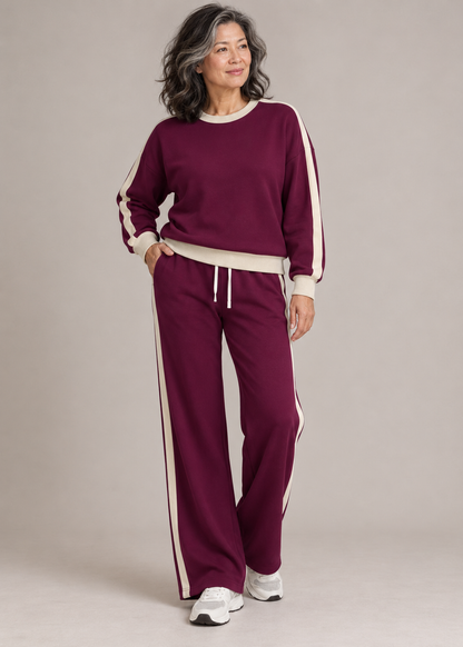 Victoria™ | Contrast-Trim Two-Piece Lounge Set