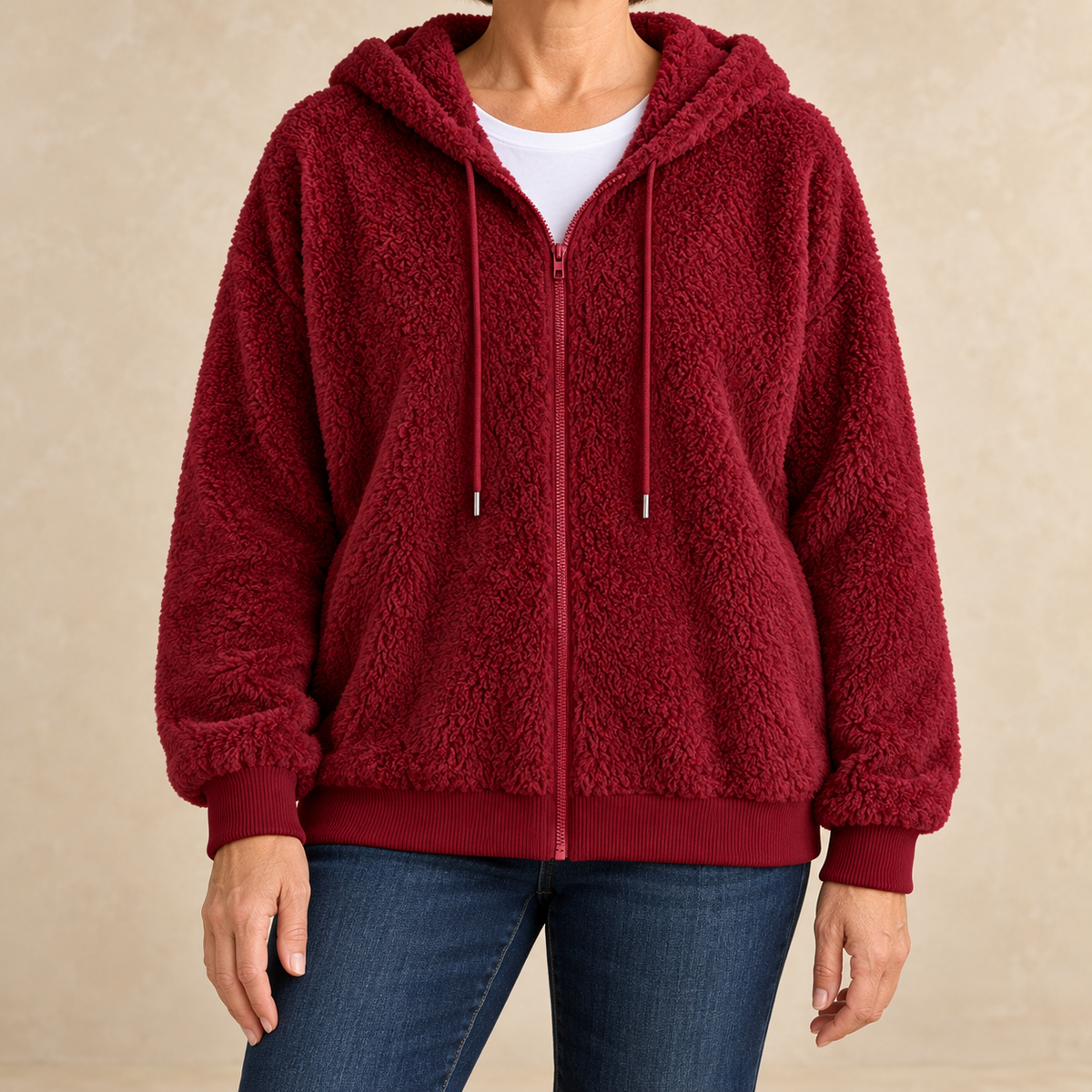 Elowen™ | Cozy Sherpa Zip Hoodie
