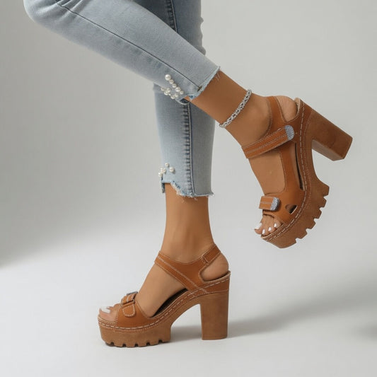 Camellia | Urban Allure Platform Block Heel Sandals