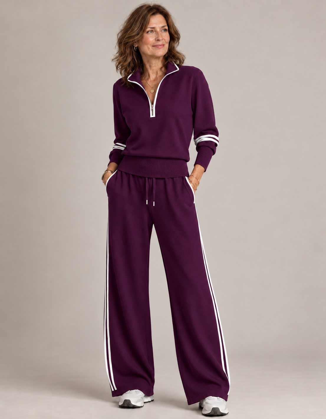 Amy™ Half-Zip Wide-Leg Co-ord Set