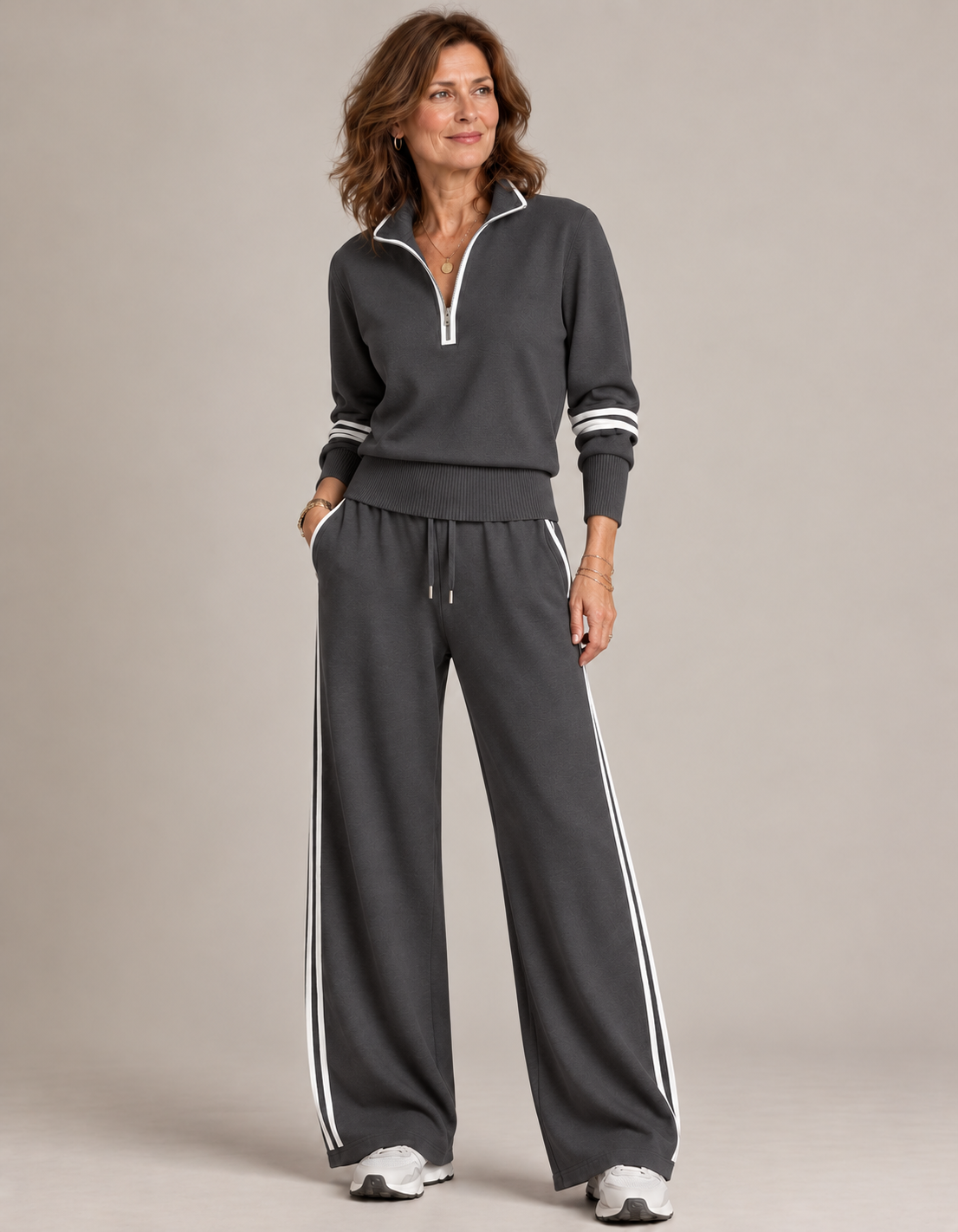 Amy™ Half-Zip Wide-Leg Co-ord Set