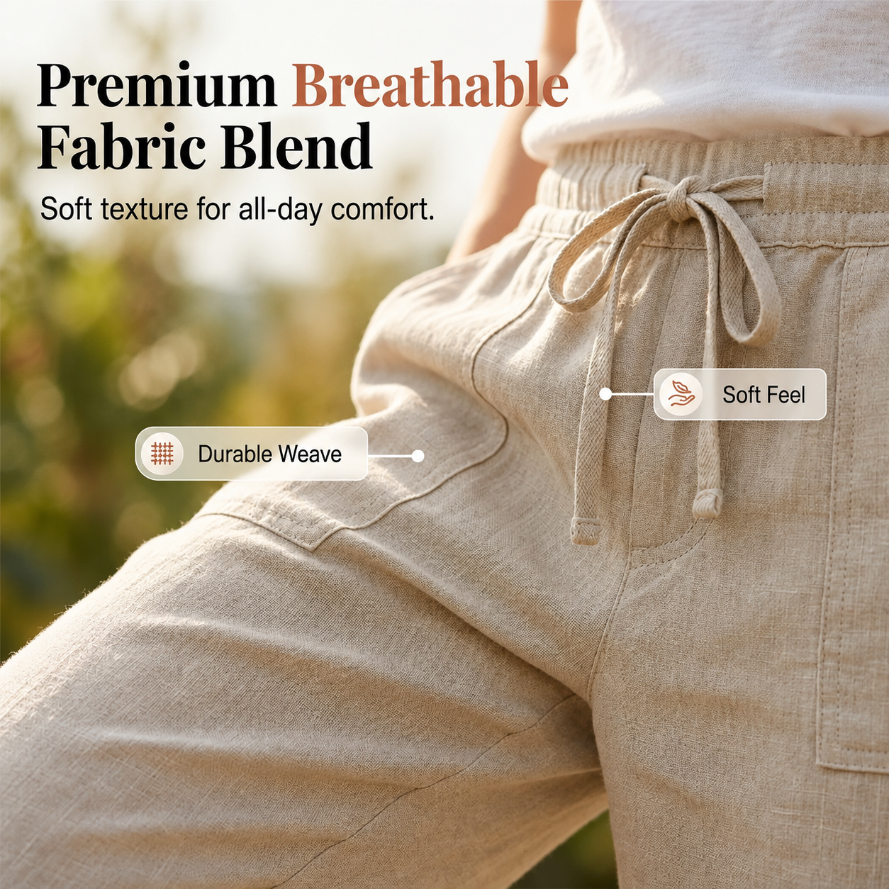Ellaire | Cotton Linen Capri Trousers