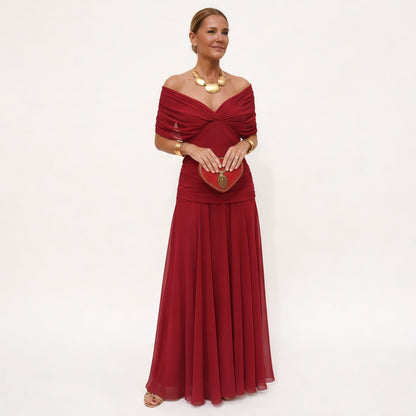 Rosalina | Long Floral V Neck Dress