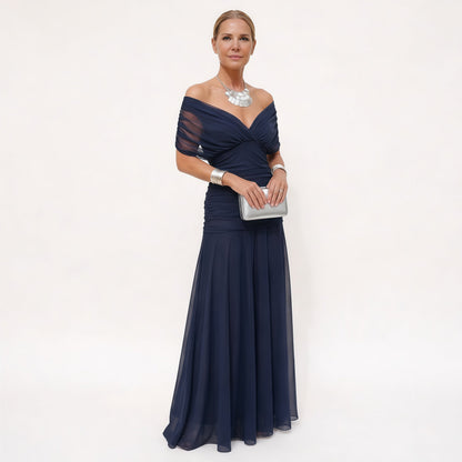 Rosalina | Long Floral V Neck Dress