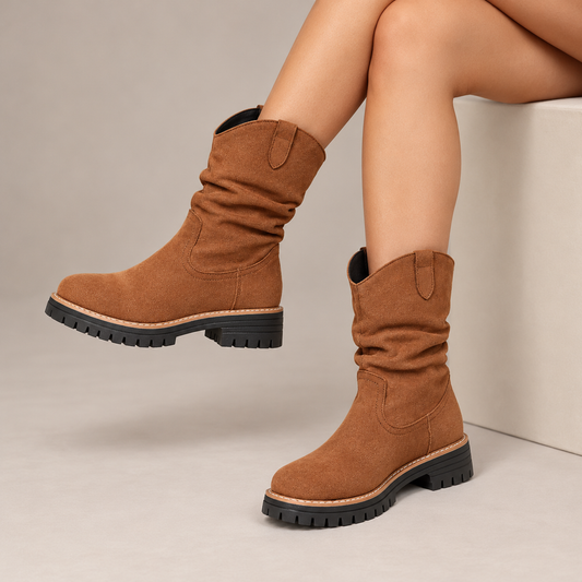 Suede Platform Martin Boots