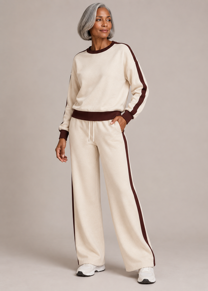 Victoria™ | Contrast-Trim Two-Piece Lounge Set