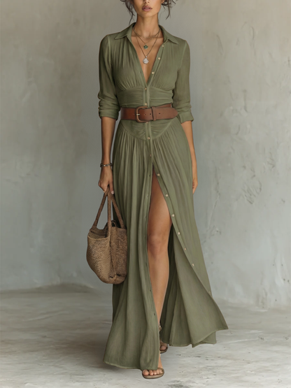 Katie | Pleated Long Maxi Dress