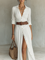 Katie | Pleated Long Maxi Dress