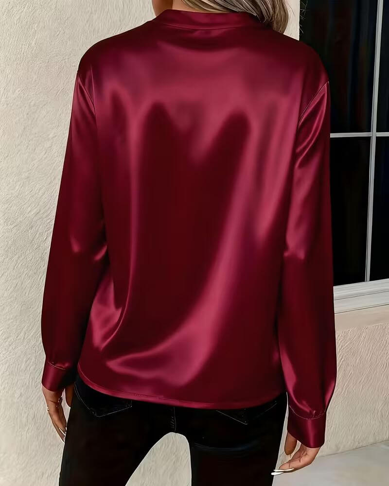 Vivienne Satin V-Neck Blouse