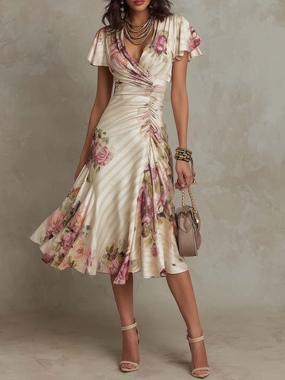 Elizabeth | Vintage Floral Midi Dress