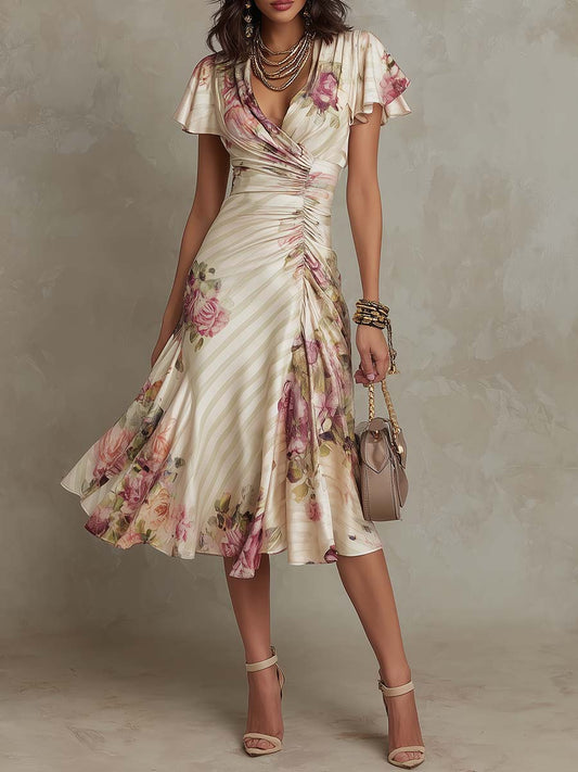 Elizabeth | Vintage Floral Midi Dress