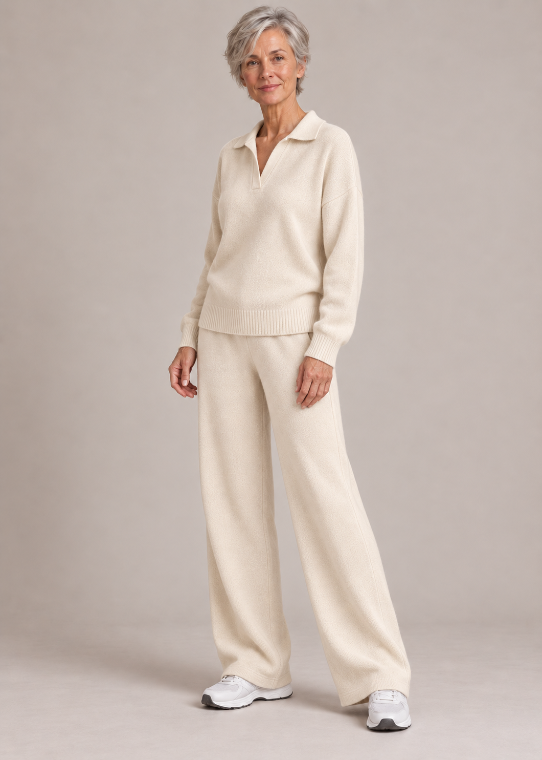 Lucienne™ | Soft Polo-Collar Knit Two-Piece Set