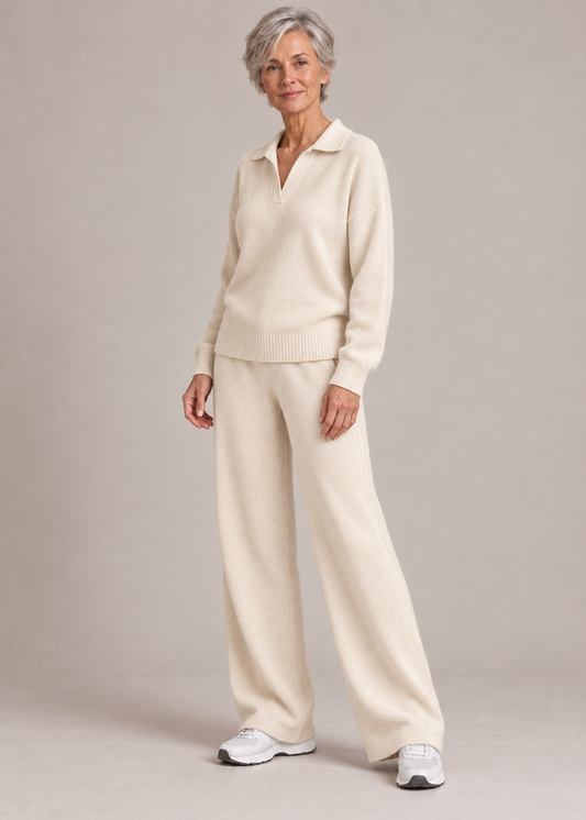 Lucienne™ | Soft Polo-Collar Knit Two-Piece Set