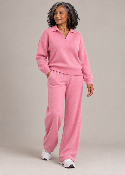 Lucienne™ | Soft Polo-Collar Knit Two-Piece Set