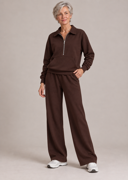 Charlotte™ | Half-Zip Wide-Leg Two-Piece Set