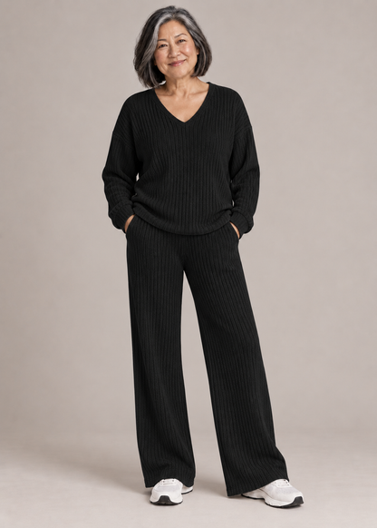 Addison™ | Soft Ribbed V-Neck Two-Piece Set