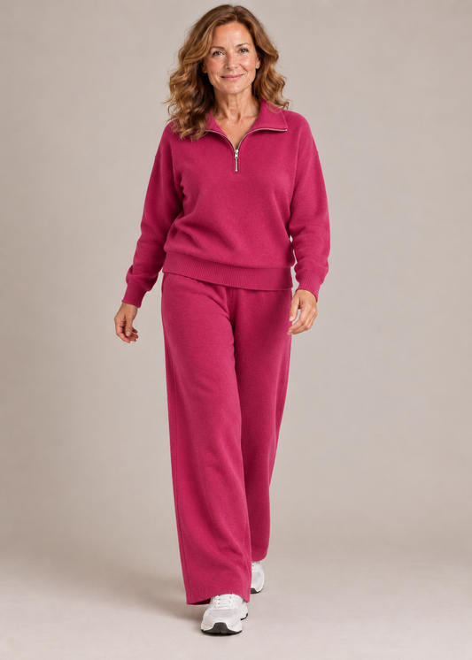 Mary Jane™ | Luxuriously Soft Half-Zip Knit Set