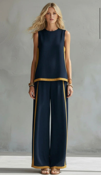Lydia | Contrast Vest & Trouser Set