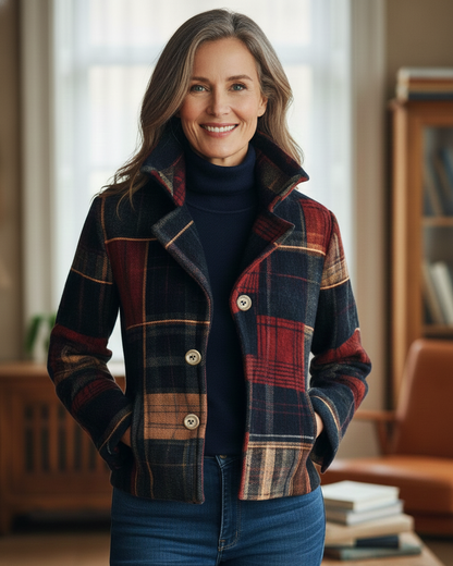 Joyce | Plaid Pattern Woolen Jacket