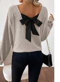 TAYLOR | Women's Casual Loose Fit T-Shirt Back Bow Design