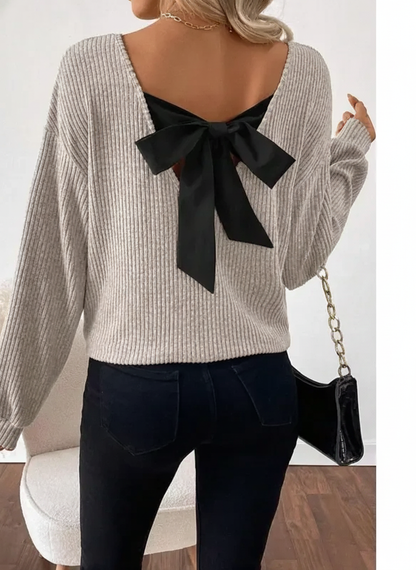 TAYLOR | Women's Casual Loose Fit T-Shirt Back Bow Design
