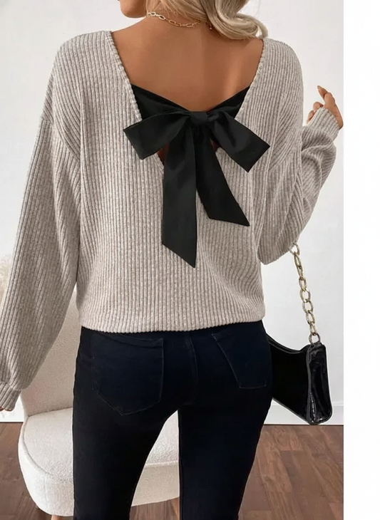 TAYLOR | Women's Casual Loose Fit T-Shirt Back Bow Design