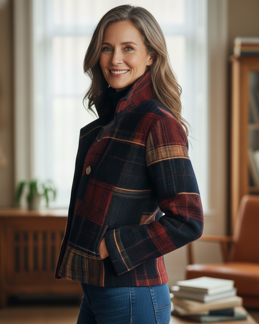 Joyce | Plaid Pattern Woolen Jacket