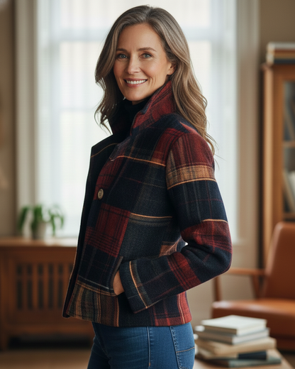 Joyce | Plaid Pattern Woolen Jacket