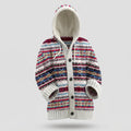 Women's Knitted Hooded Cardigan with Fair Isle Pattern