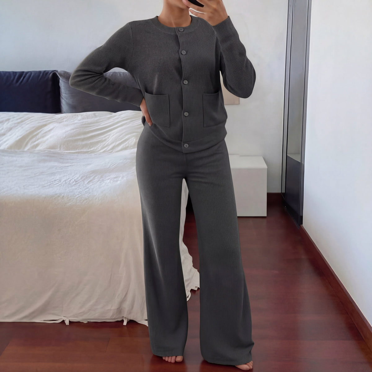 LUCIA | Cozy Knit Sweater & Wide Leg Two-Piece Set
