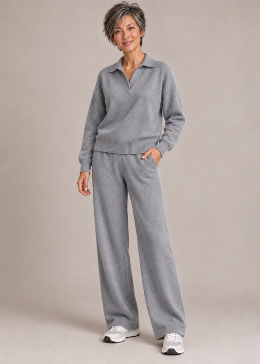 Lucienne™ | Soft Polo-Collar Knit Two-Piece Set
